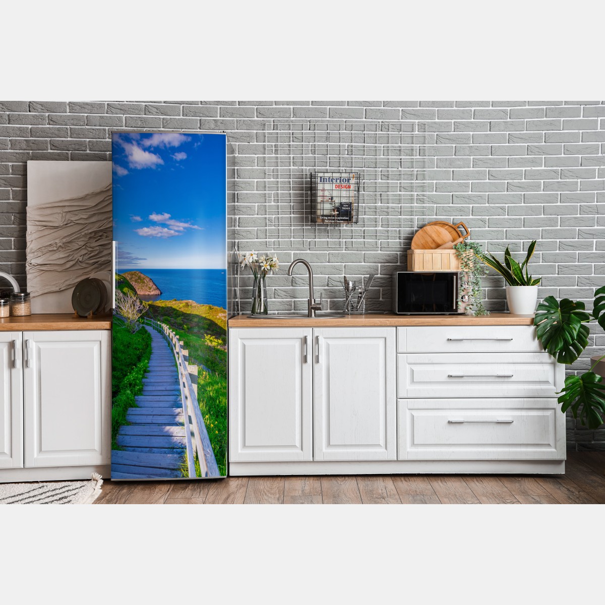 Naklejka na lodówkę nadmorska ścieżka z widokiem na morze – Wallissimo® Naklejka na lodówkę nadmorska ścieżka z widokiem na morze – Wallissimo®
