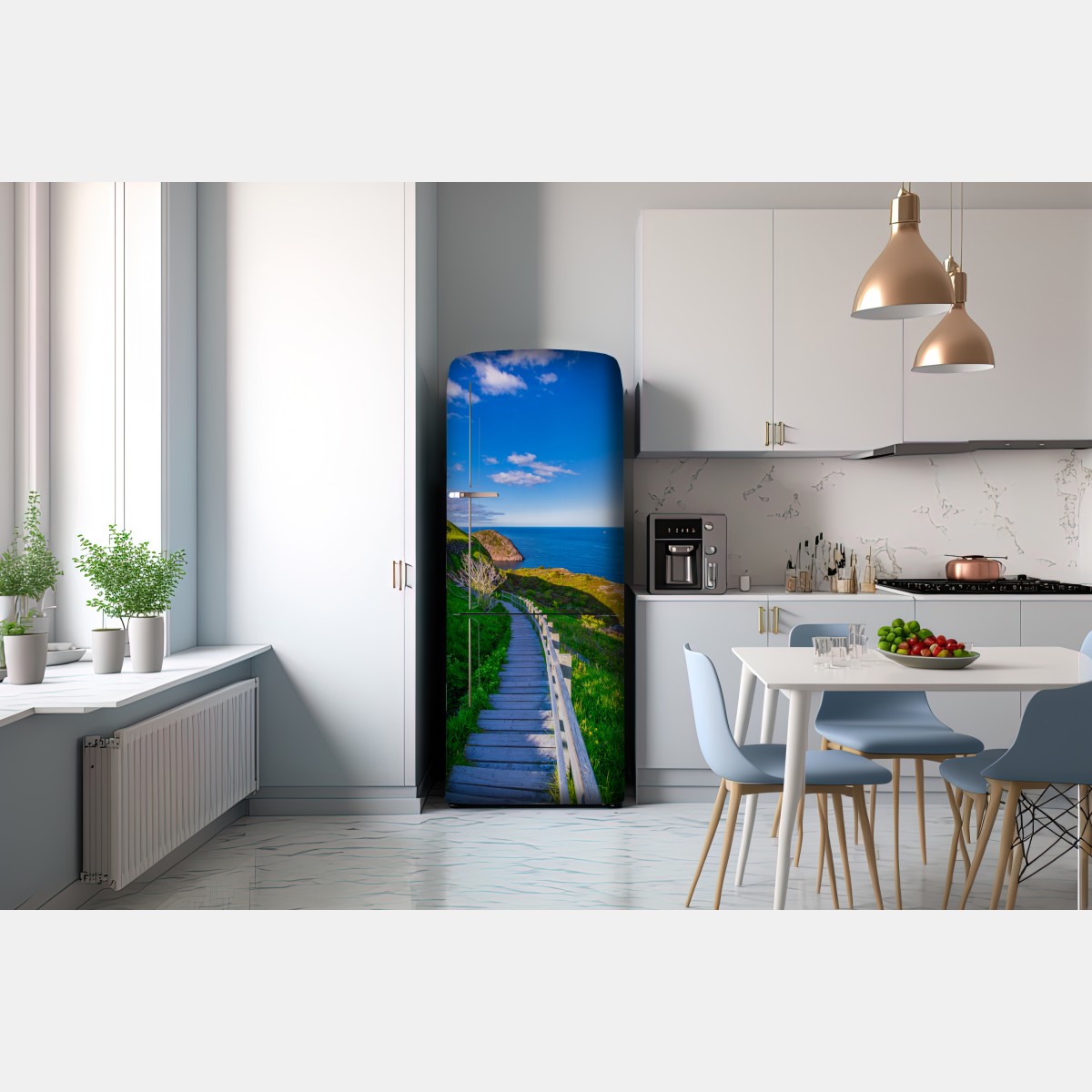 Naklejka na lodówkę nadmorska ścieżka z widokiem na morze – Wallissimo® Naklejka na lodówkę nadmorska ścieżka z widokiem na morze – Wallissimo®