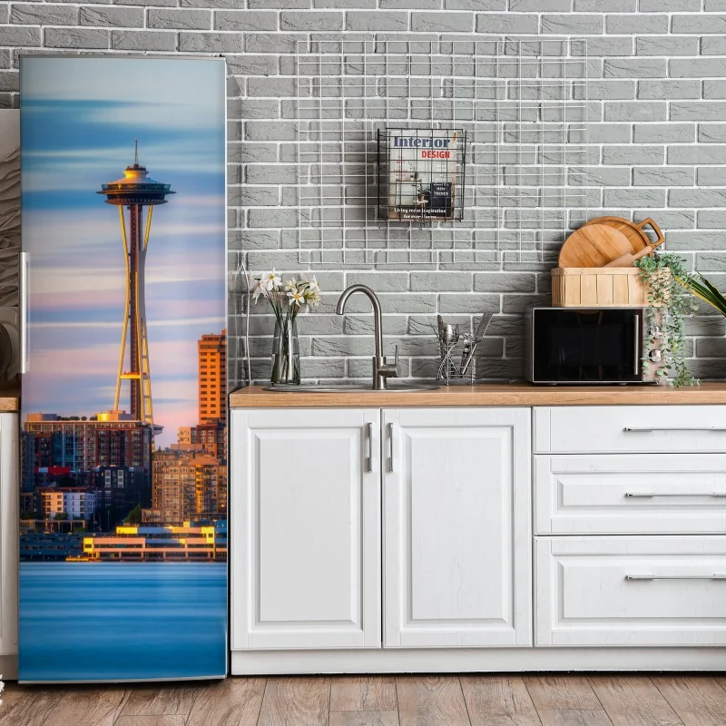 Naklejka na lodówkę złoty art deco wzór okręgów – Wallissimo®