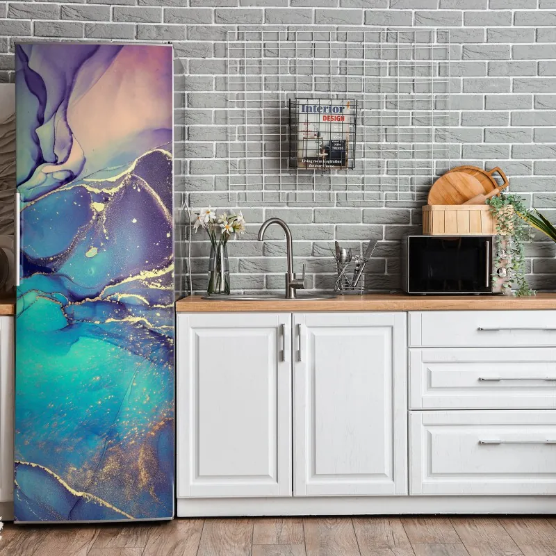 Naklejka na lodówkę delikatny różany wzór w pastelowych odcieniach – Wallissimo®