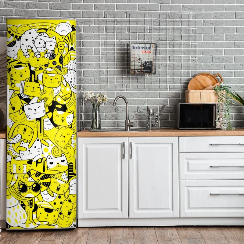 Naklejka na lodówkę zabawny wzór z zebrami – Wallissimo®