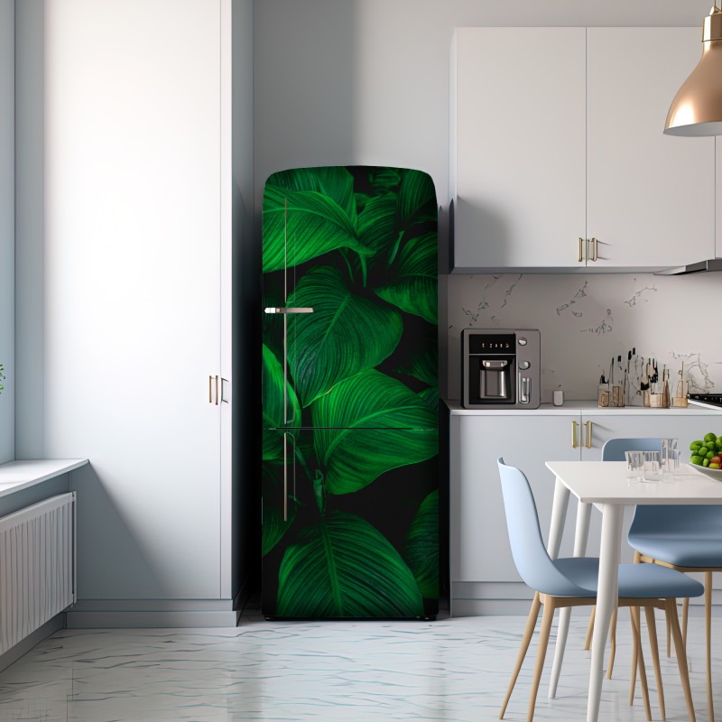 Naklejka na lodówkę bujne tropikalne liście – Wallissimo® Naklejka na lodówkę bujne tropikalne liście – Wallissimo®
