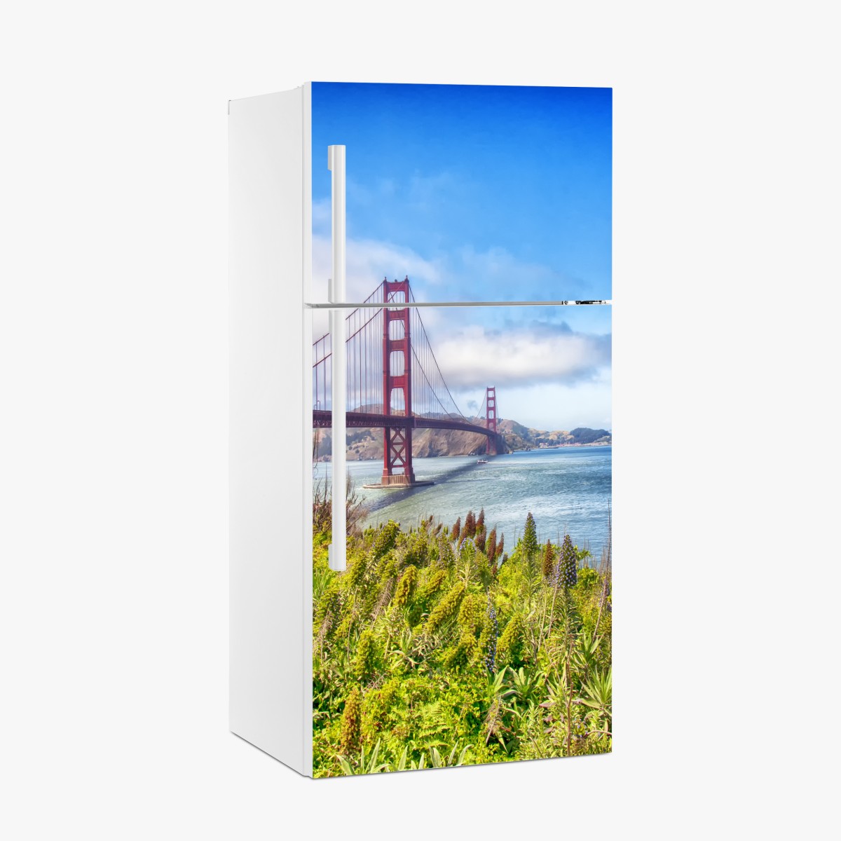 Fridge sticker Golden Gate Bridge panorama over San Francisco Bay – Wallissimo®