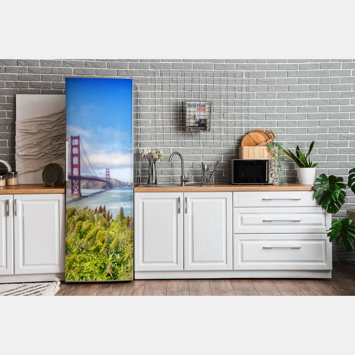 Naklejka na lodówkę Golden Gate nad zatoką San Francisco – Wallissimo® Naklejka na lodówkę Golden Gate nad zatoką San Francisco – Wallissimo®