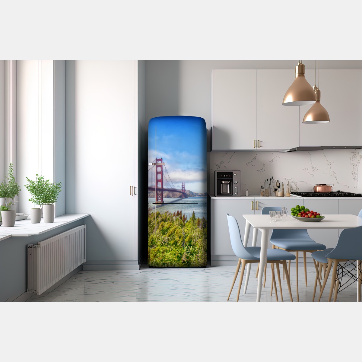 Naklejka na lodówkę Golden Gate nad zatoką San Francisco – Wallissimo® Naklejka na lodówkę Golden Gate nad zatoką San Francisco – Wallissimo®