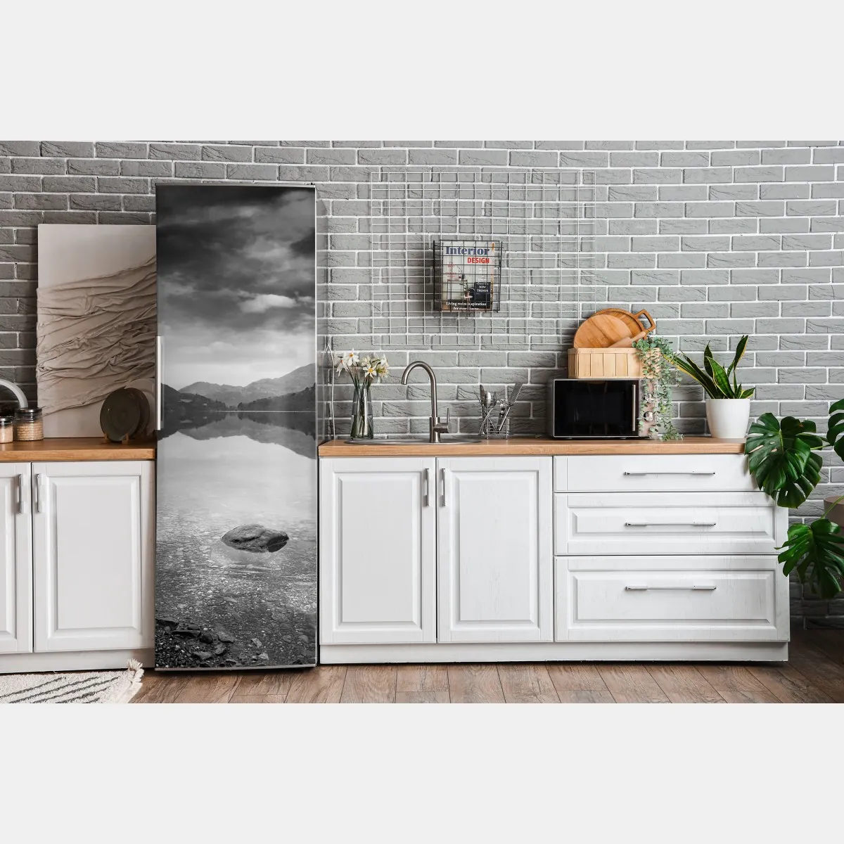 Naklejka na lodówkę spokojne jezioro z górskim odbiciem – Wallissimo® Naklejka na lodówkę spokojne jezioro z górskim odbiciem – Wallissimo®