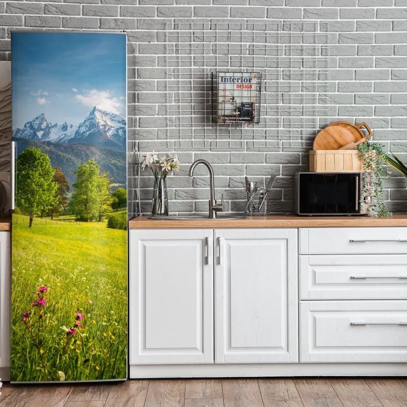 Naklejka na lodówkę trzy dmuchawce na turkusowym tle – Wallissimo®