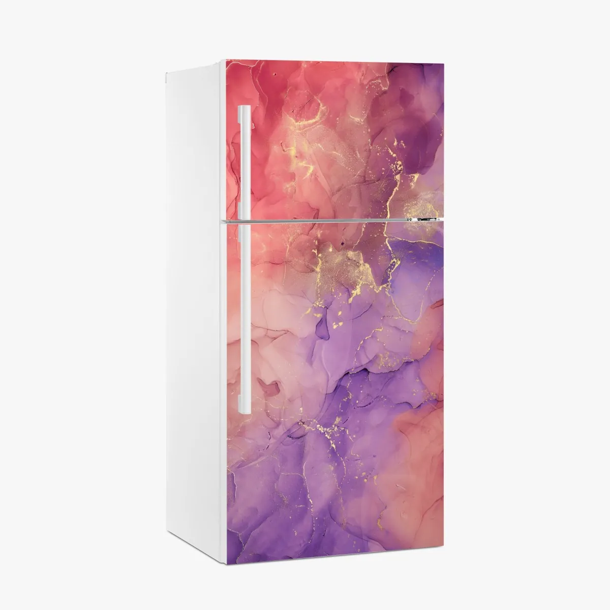 Naklejka na lodówkę eteryczna różowo-fioletowa marmurowa grafika – Wallissimo® Naklejka na lodówkę eteryczna różowo-fioletowa marmurowa grafika – Wallissimo®