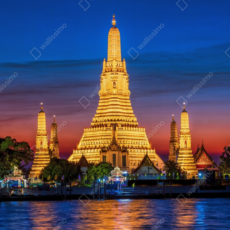 Naklejka na lodówkę złote Wat Arun o zmierzchu – Wallissimo® Naklejka na lodówkę złote Wat Arun o zmierzchu – Wallissimo®