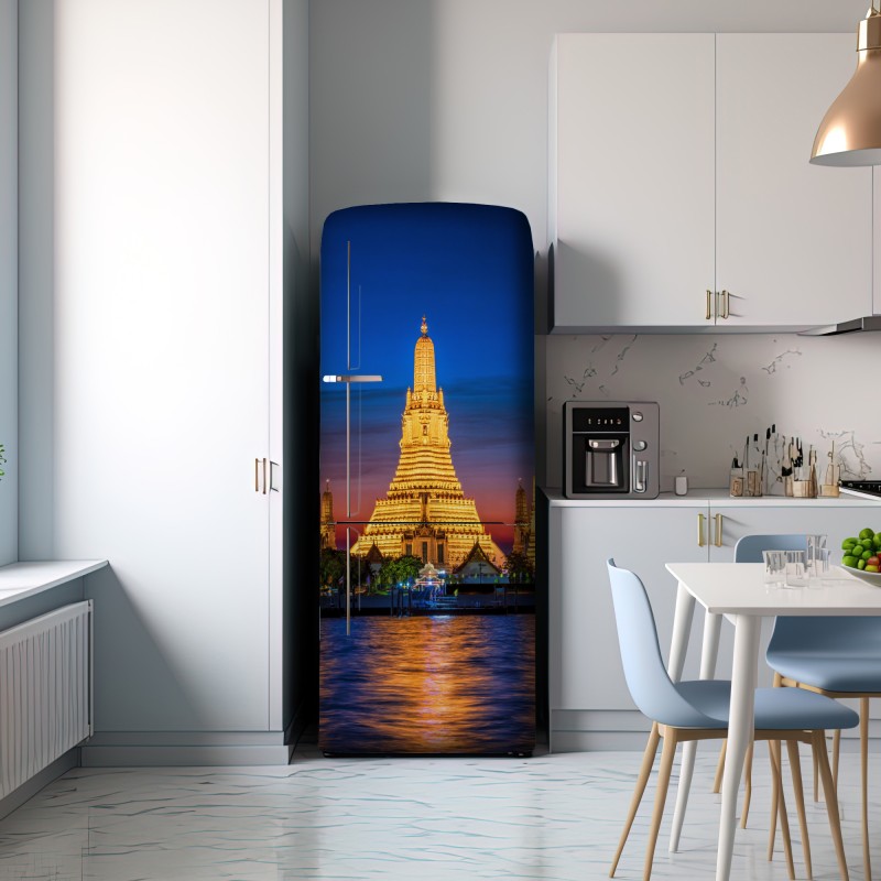 Naklejka na lodówkę złote Wat Arun o zmierzchu – Wallissimo® Naklejka na lodówkę złote Wat Arun o zmierzchu – Wallissimo®