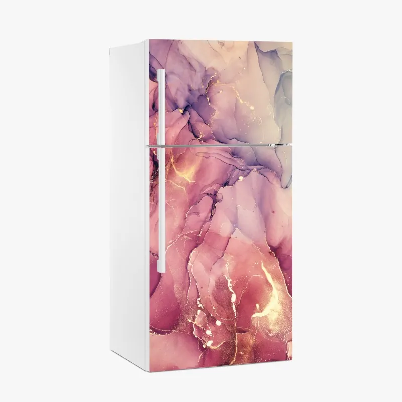 Naklejka na lodówkę eteryczna fioletowa abstrakcja marmurowa