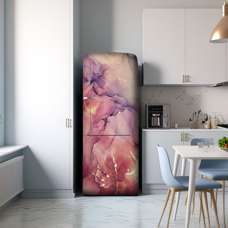 Naklejka na lodówkę eteryczna fioletowa abstrakcja marmurowa – Wallissimo® Naklejka na lodówkę eteryczna fioletowa abstrakcja marmurowa – Wallissimo®