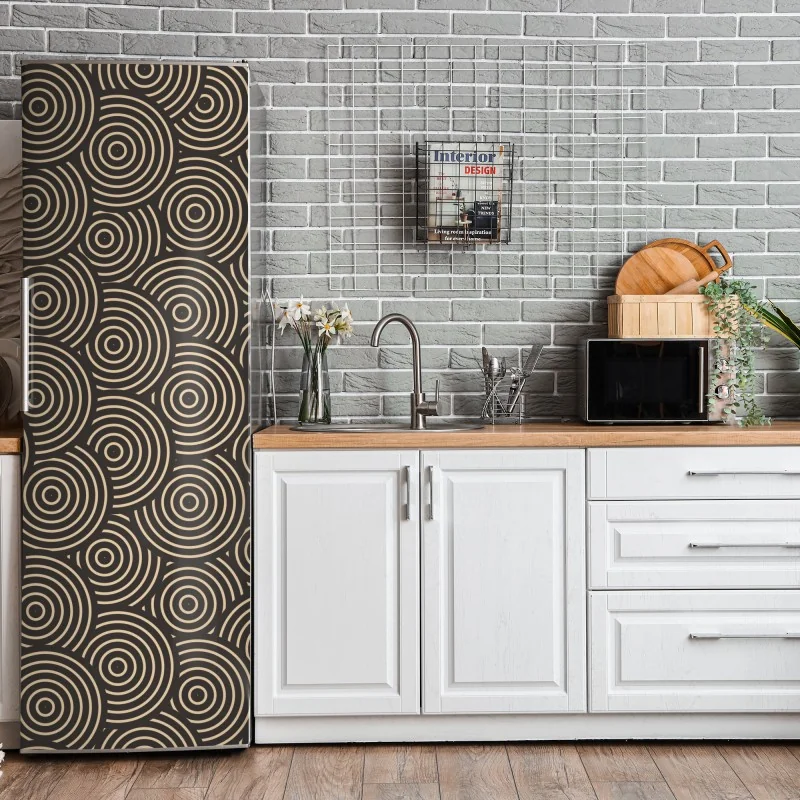 Naklejka na lodówkę retro koncentryczne koła – Wallissimo® Naklejka na lodówkę retro koncentryczne koła – Wallissimo®