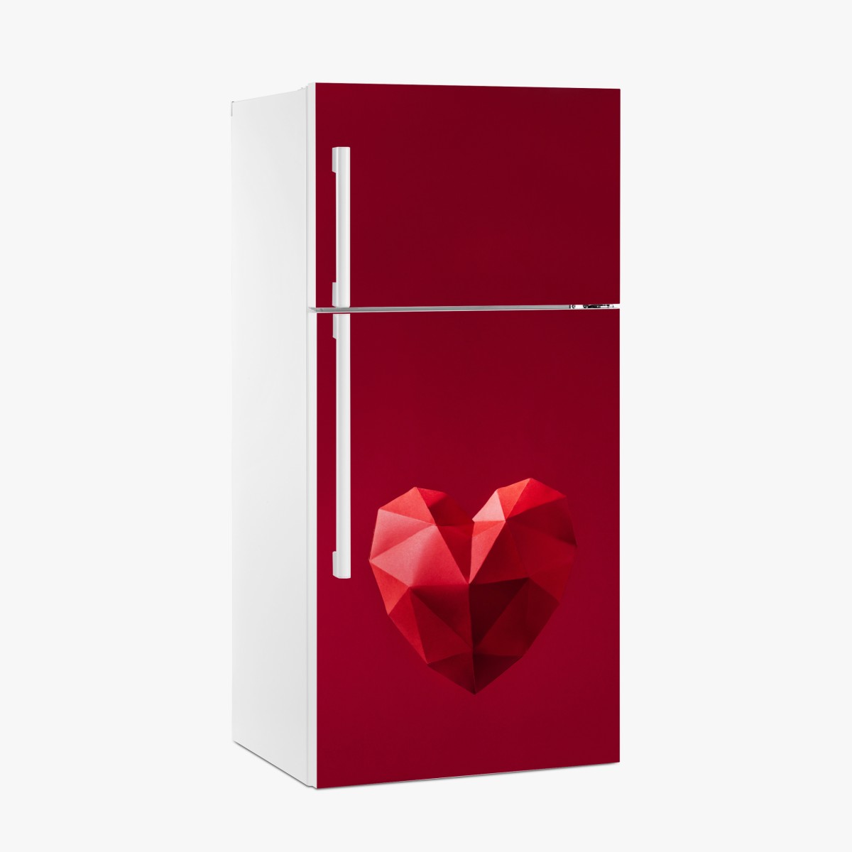 Fridge sticker geometric red paper heart – Wallissimo®