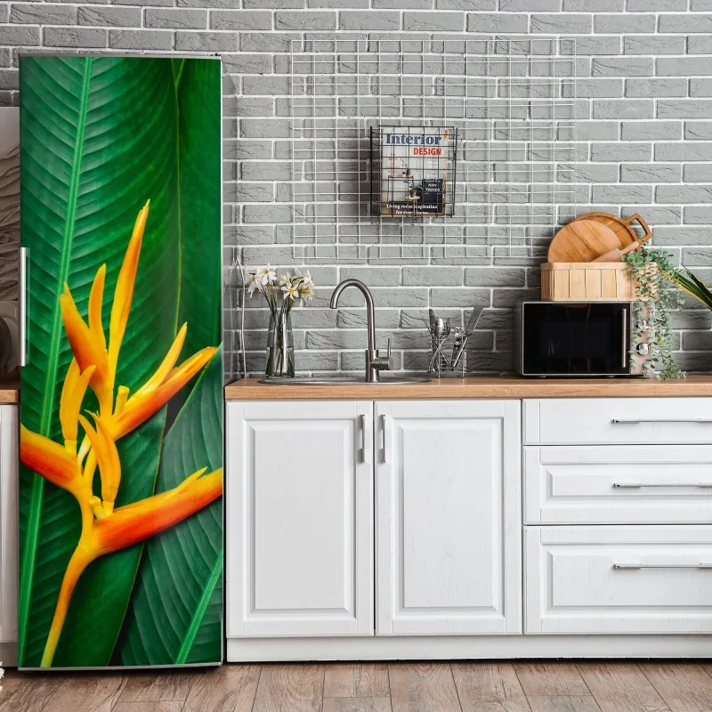 Naklejka na lodówkę słoneczna uliczka nad morzem z widokiem na zatokę – Wallissimo®