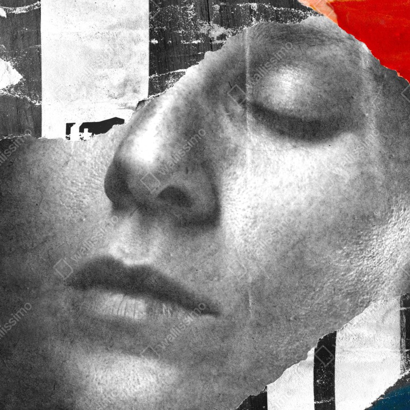 Naklejka na lodówkę rozdarty portret kolaż – Wallissimo® Naklejka na lodówkę rozdarty portret kolaż – Wallissimo®