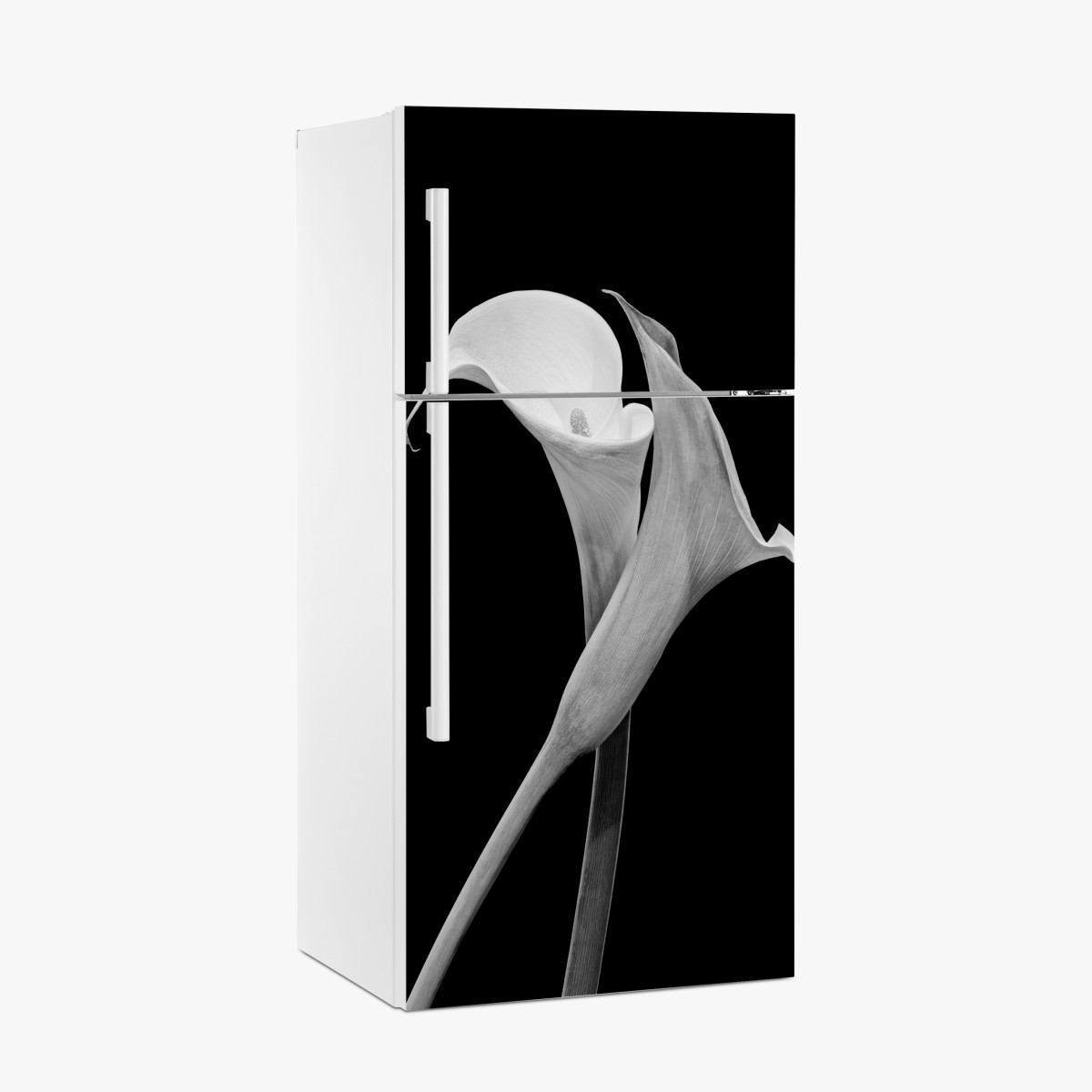 Fridge sticker elegant calla lilies in monochrome – Wallissimo®