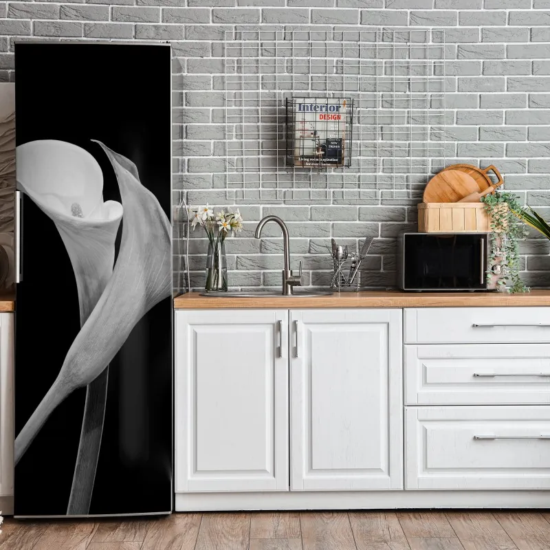 Naklejka na lodówkę turkusowo-złota abstrakcyjna marmurkowa faktura – Wallissimo®