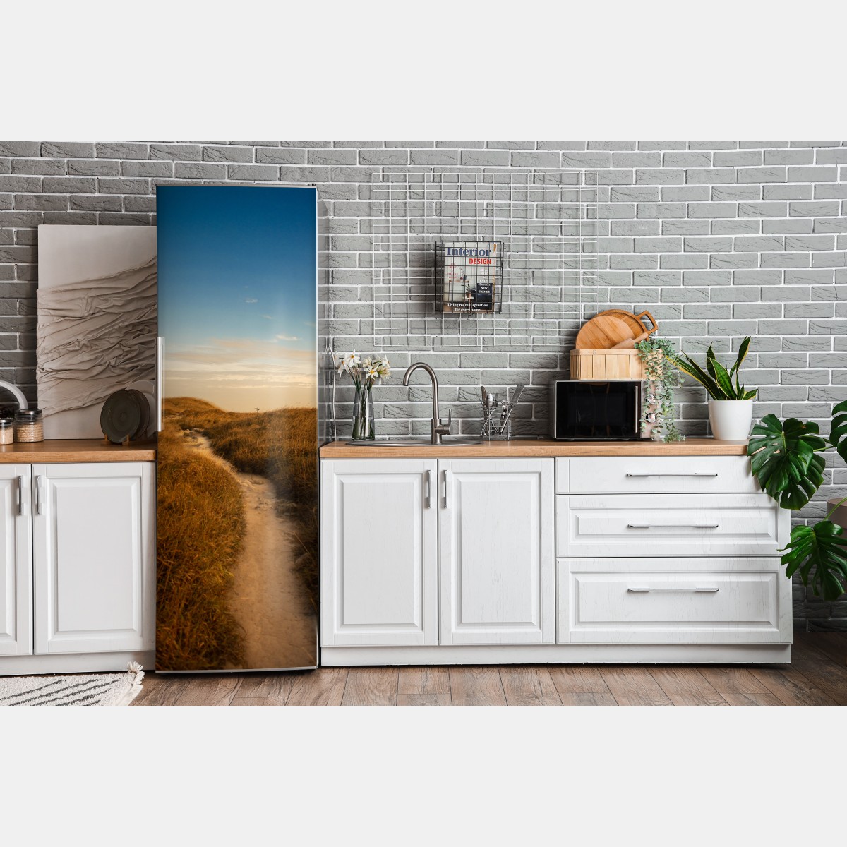 Naklejka na lodówkę słoneczna ścieżka przez wydmy – Wallissimo® Naklejka na lodówkę słoneczna ścieżka przez wydmy – Wallissimo®