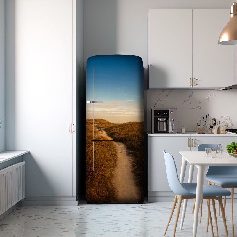 Naklejka na lodówkę słoneczna ścieżka przez wydmy – Wallissimo® Naklejka na lodówkę słoneczna ścieżka przez wydmy – Wallissimo®