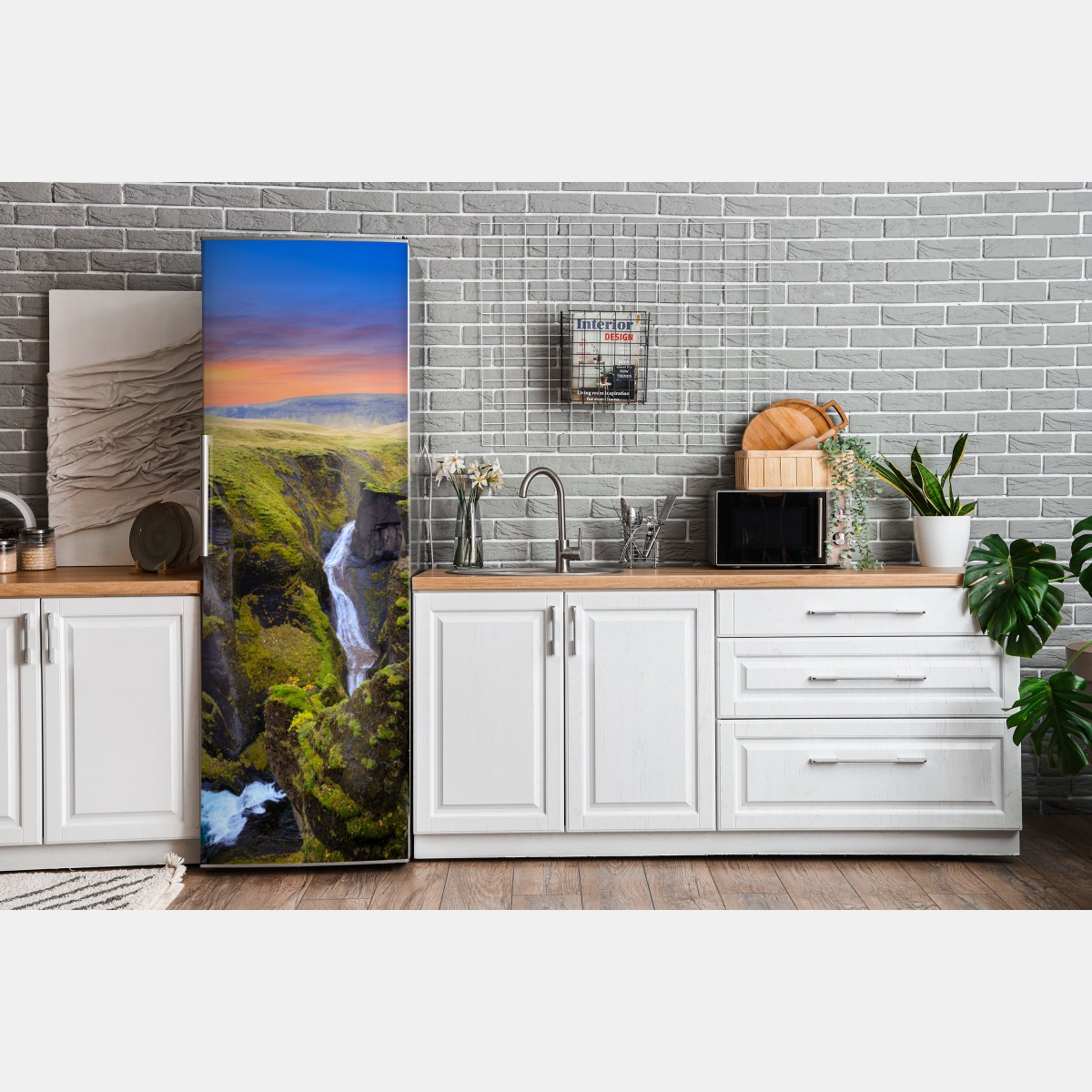 Naklejka na lodówkę Fjadrargljufur kanion o zachodzie słońca – Wallissimo® Naklejka na lodówkę Fjadrargljufur kanion o zachodzie słońca – Wallissimo®