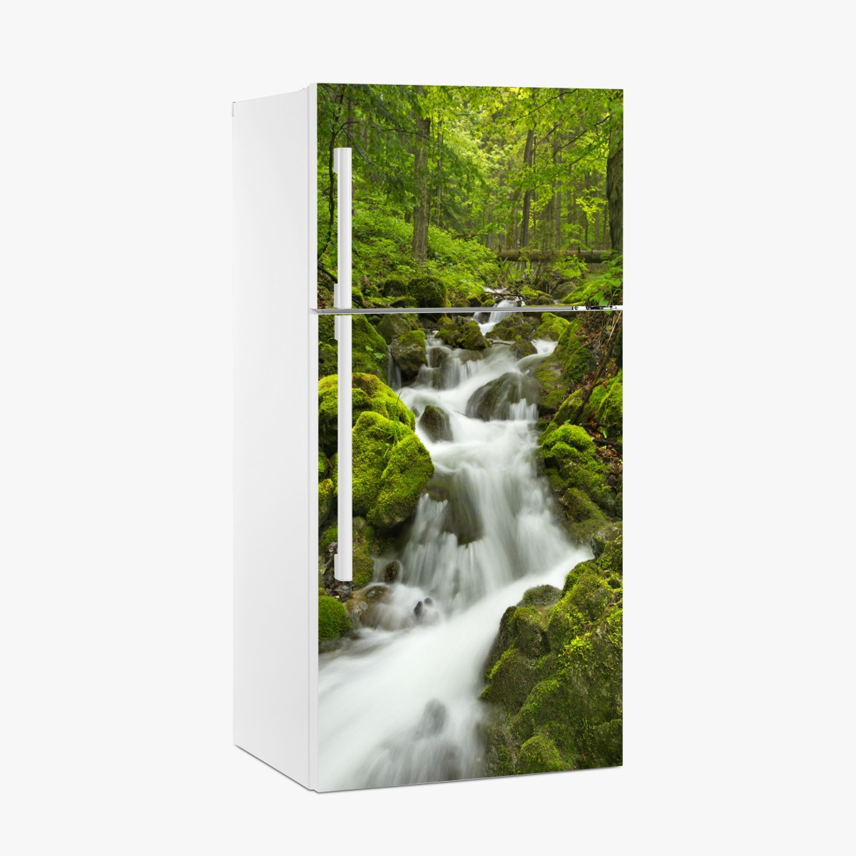 Fridge sticker lush mossy waterfall in Slovenský Raj – Wallissimo®