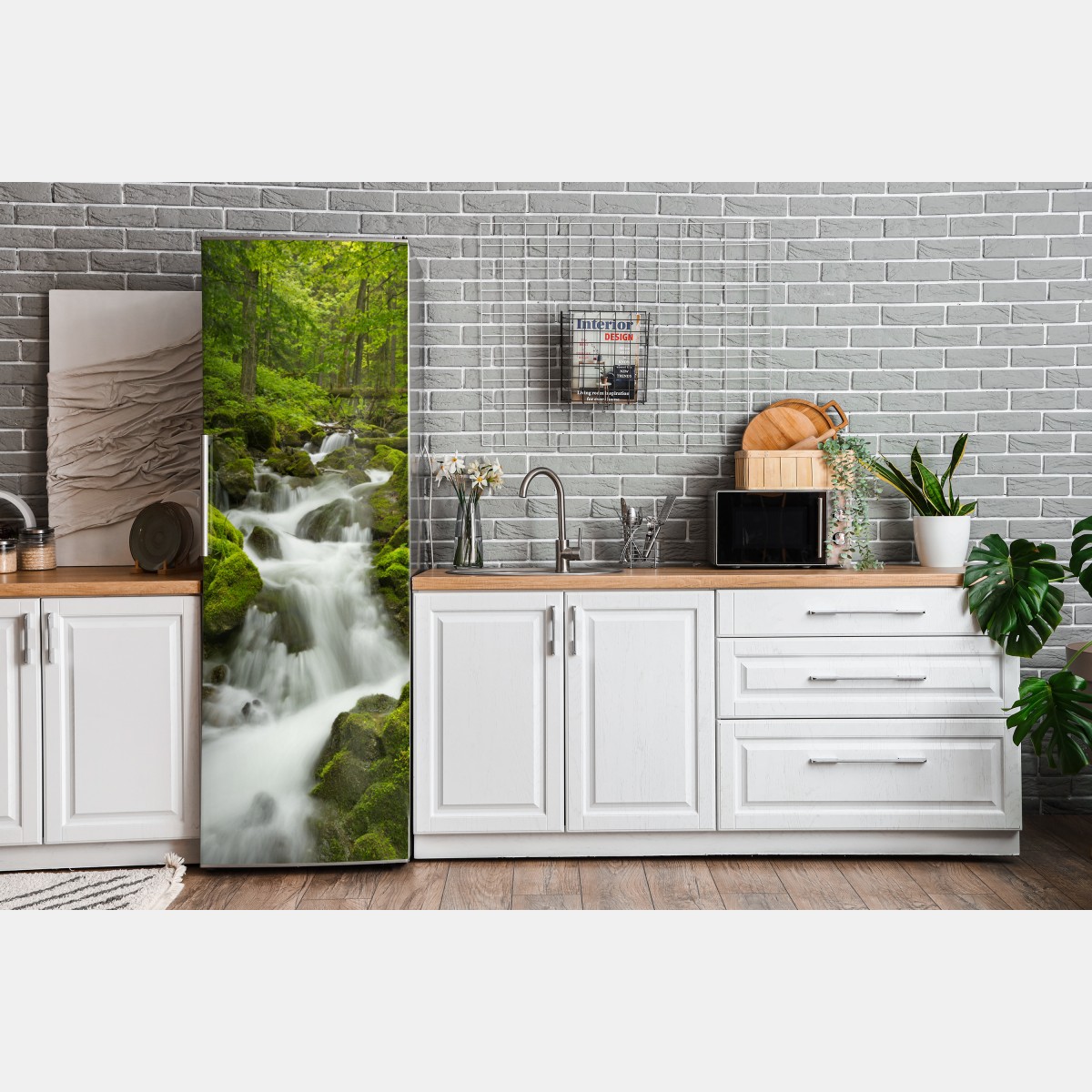 Naklejka na lodówkę mechowy wodospad – Wallissimo® Naklejka na lodówkę mechowy wodospad – Wallissimo®