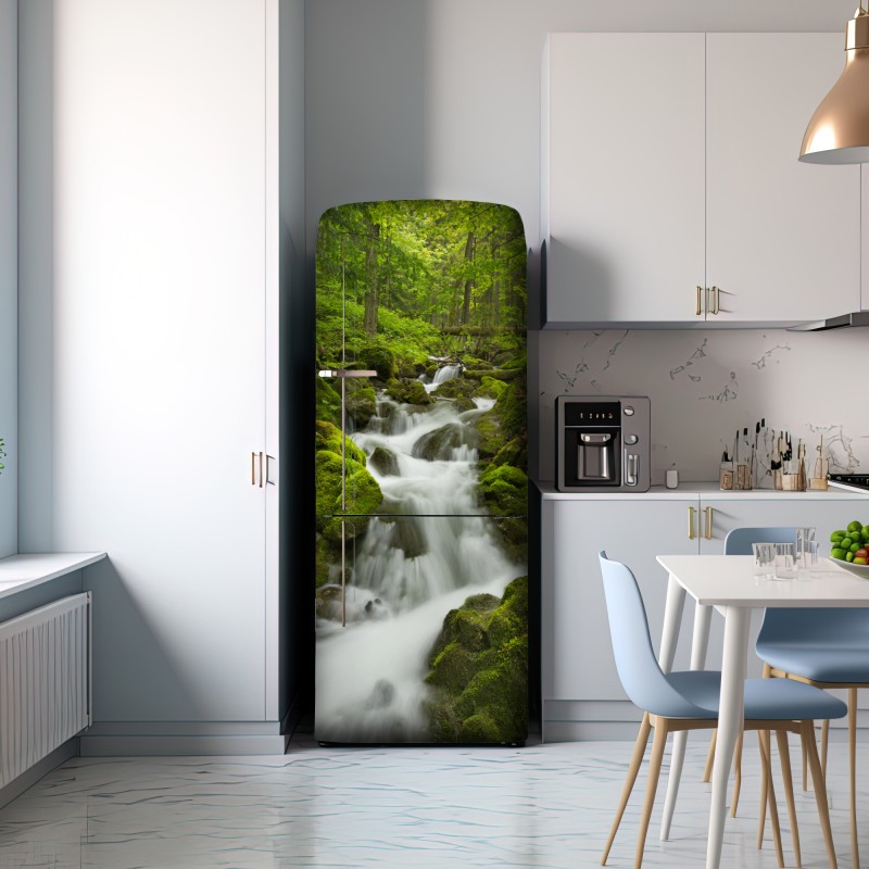 Naklejka na lodówkę mechowy wodospad – Wallissimo® Naklejka na lodówkę mechowy wodospad – Wallissimo®