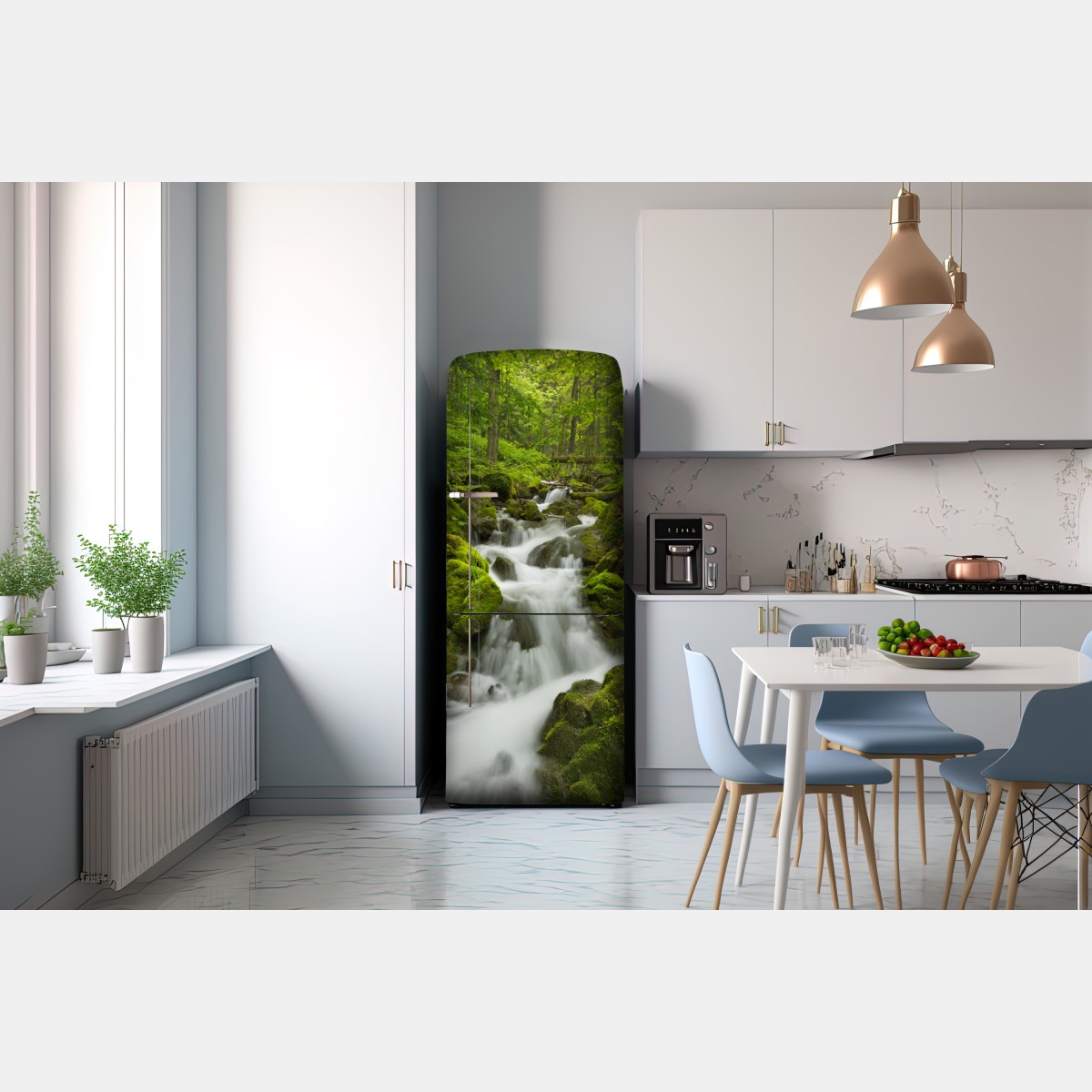 Naklejka na lodówkę mechowy wodospad – Wallissimo® Naklejka na lodówkę mechowy wodospad – Wallissimo®