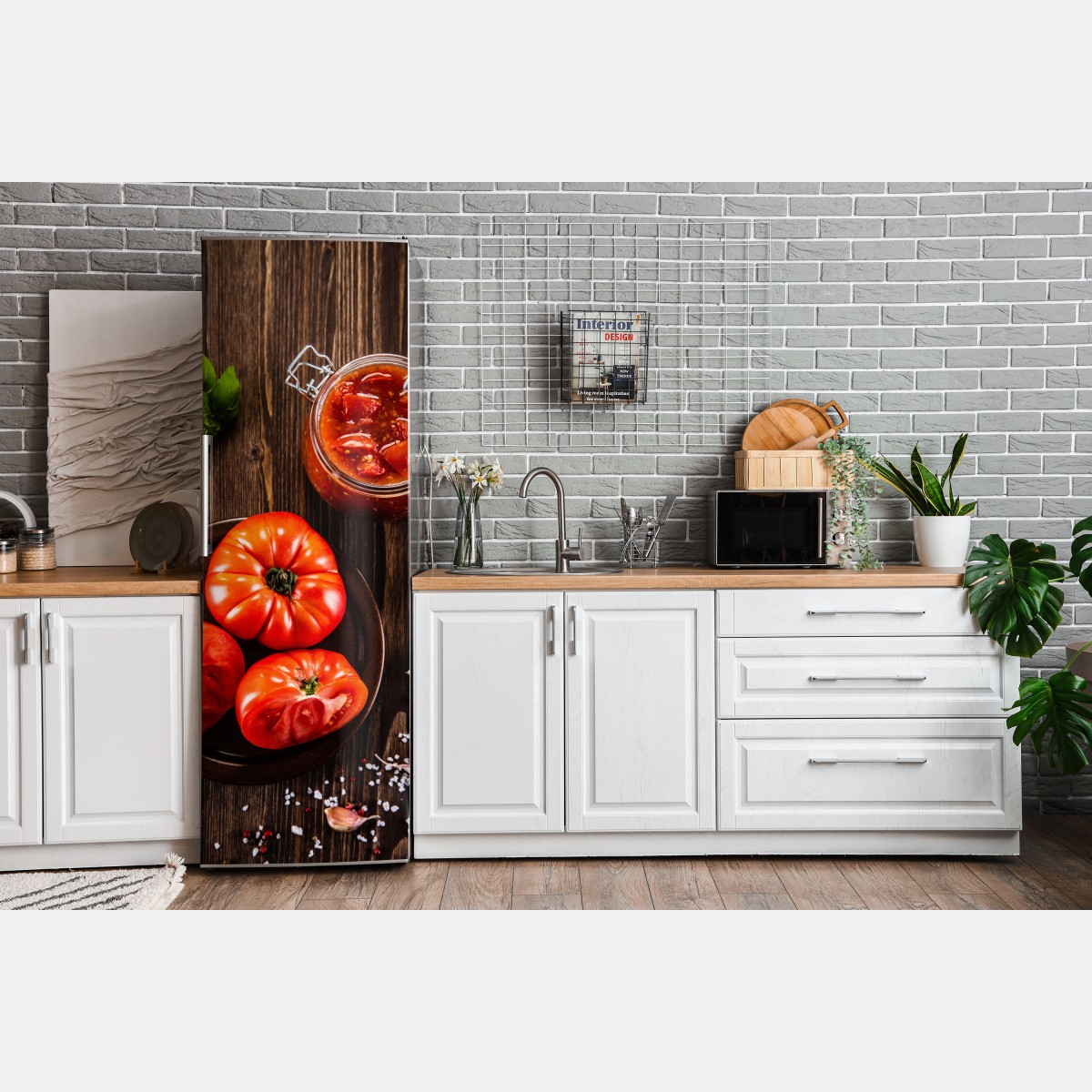 Naklejka na lodówkę świeże pomidory i domowy sos – Wallissimo® Naklejka na lodówkę świeże pomidory i domowy sos – Wallissimo®