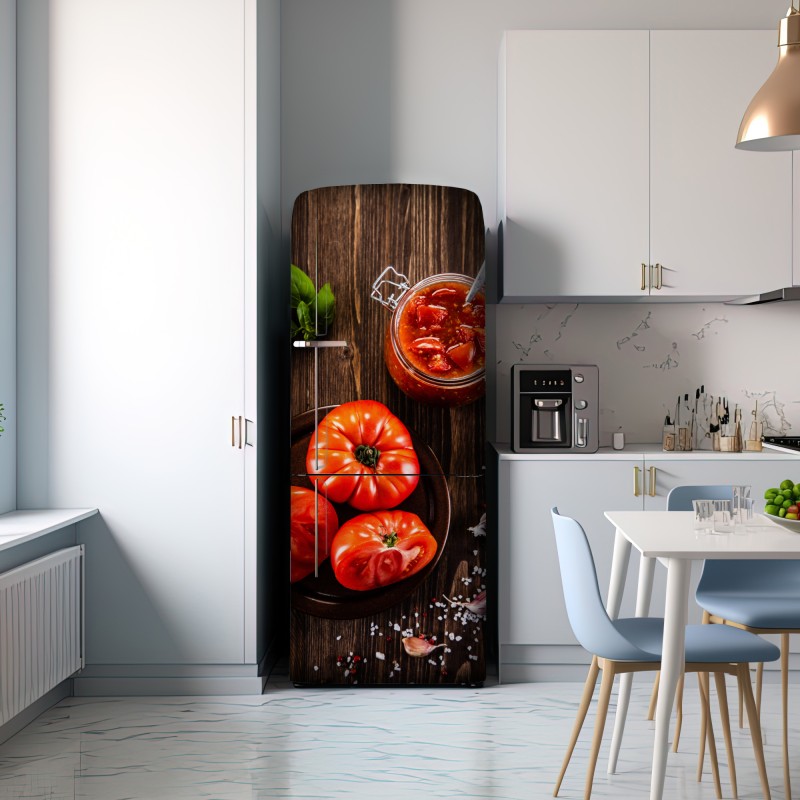 Naklejka na lodówkę świeże pomidory i domowy sos – Wallissimo® Naklejka na lodówkę świeże pomidory i domowy sos – Wallissimo®