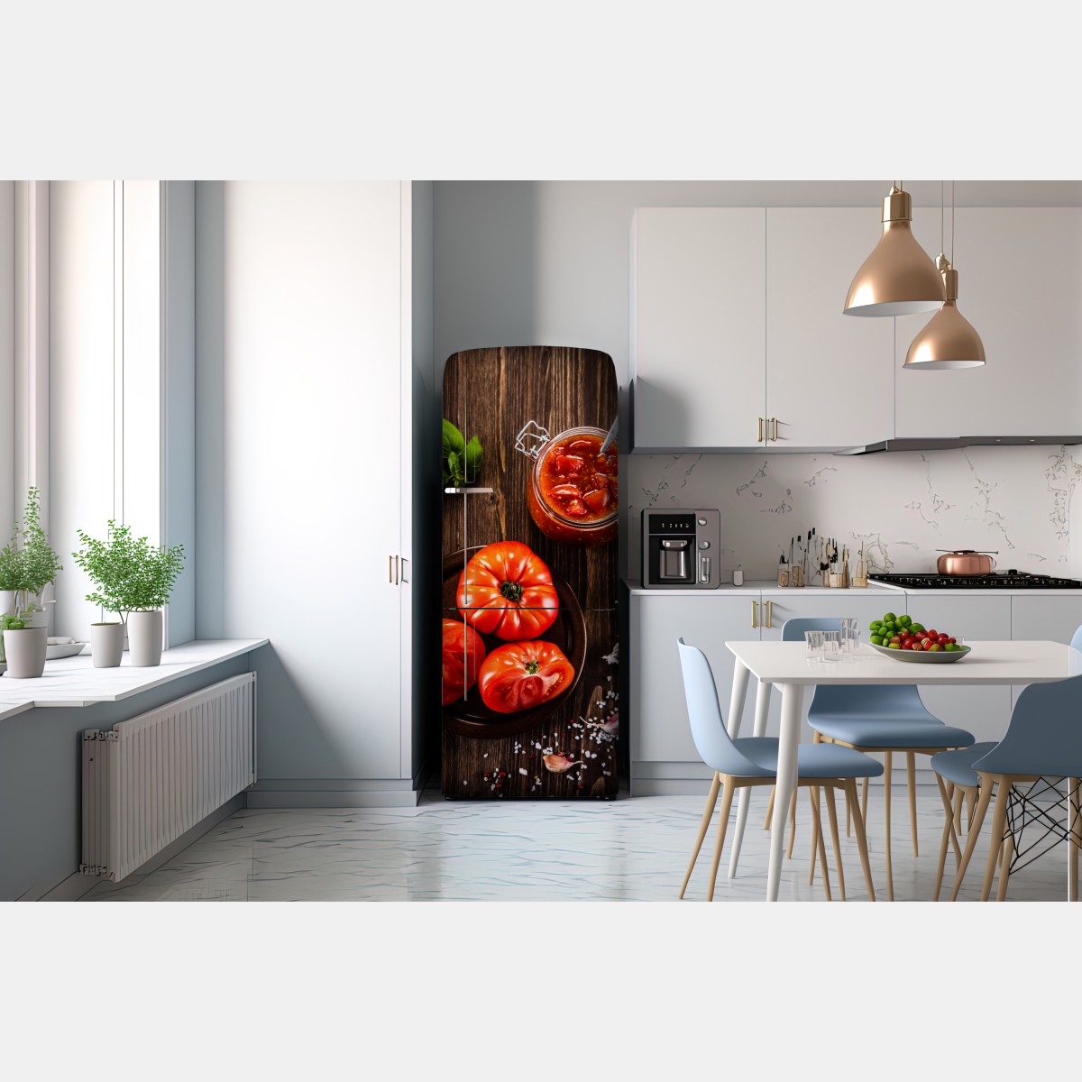 Naklejka na lodówkę świeże pomidory i domowy sos – Wallissimo® Naklejka na lodówkę świeże pomidory i domowy sos – Wallissimo®
