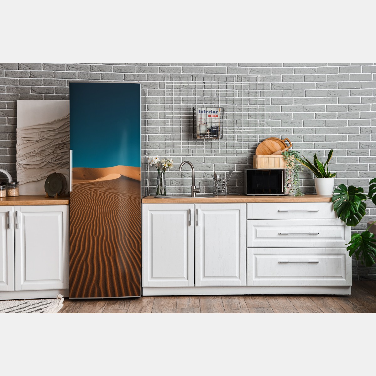 Naklejka na lodówkę złote wydmy pod głębokim niebem – Wallissimo® Naklejka na lodówkę złote wydmy pod głębokim niebem – Wallissimo®