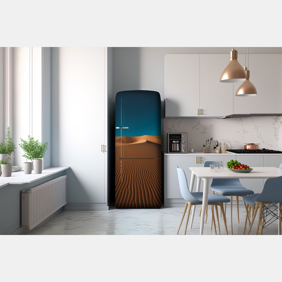 Naklejka na lodówkę złote wydmy pod głębokim niebem – Wallissimo® Naklejka na lodówkę złote wydmy pod głębokim niebem – Wallissimo®