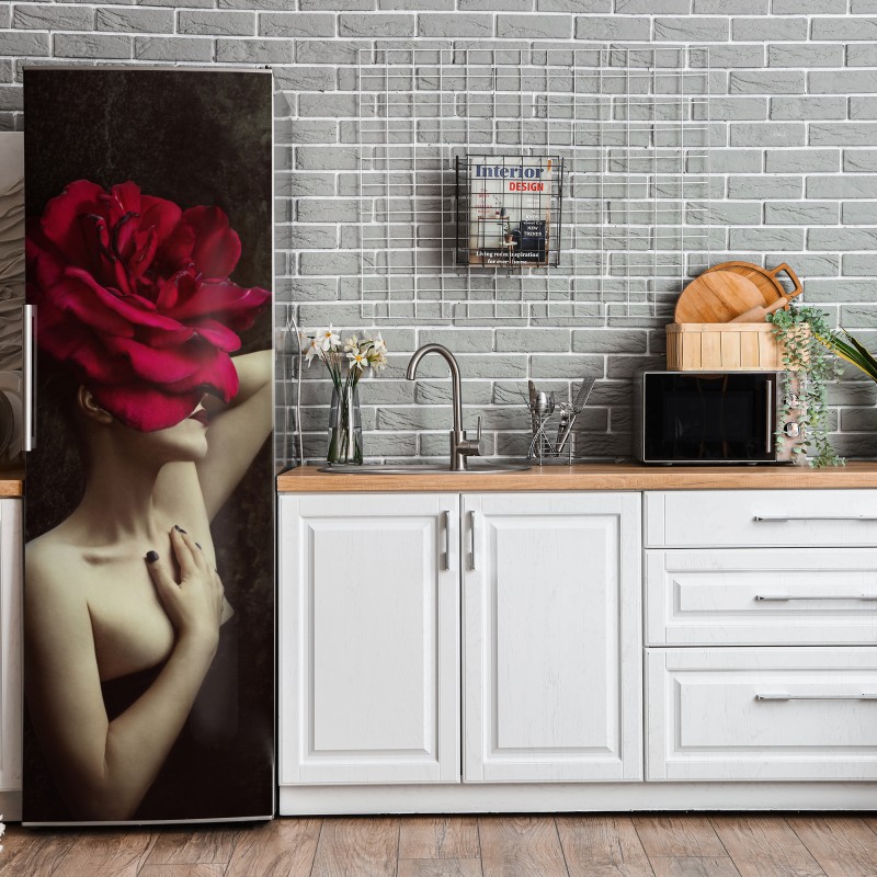 Naklejka na lodówkę panorama Nowego Jorku w monochromie – Wallissimo®