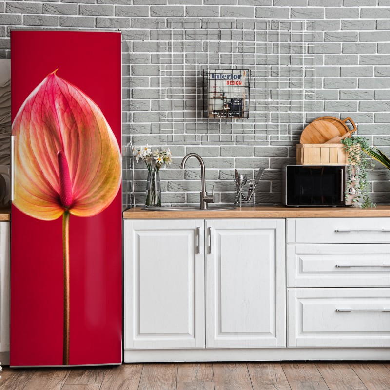 Naklejka na lodówkę beżowa tekstura marmuru z naturalnymi żyłami – Wallissimo®