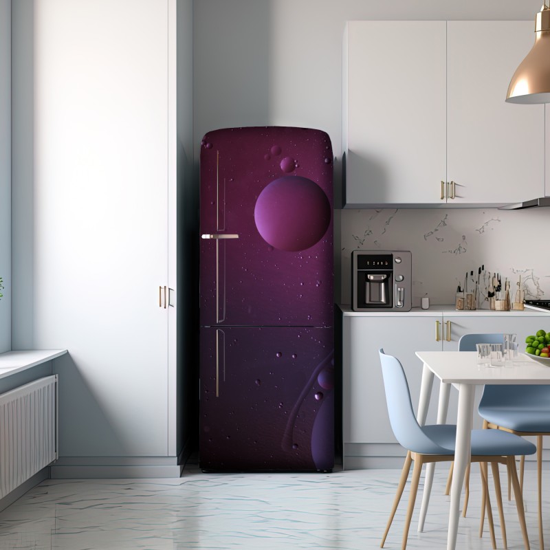 Naklejka na lodówkę fioletowe kosmiczne sfery abstrakcja – Wallissimo® Naklejka na lodówkę fioletowe kosmiczne sfery abstrakcja – Wallissimo®