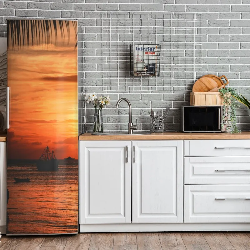 Naklejka na lodówkę czarna faktura marmuru – Wallissimo®