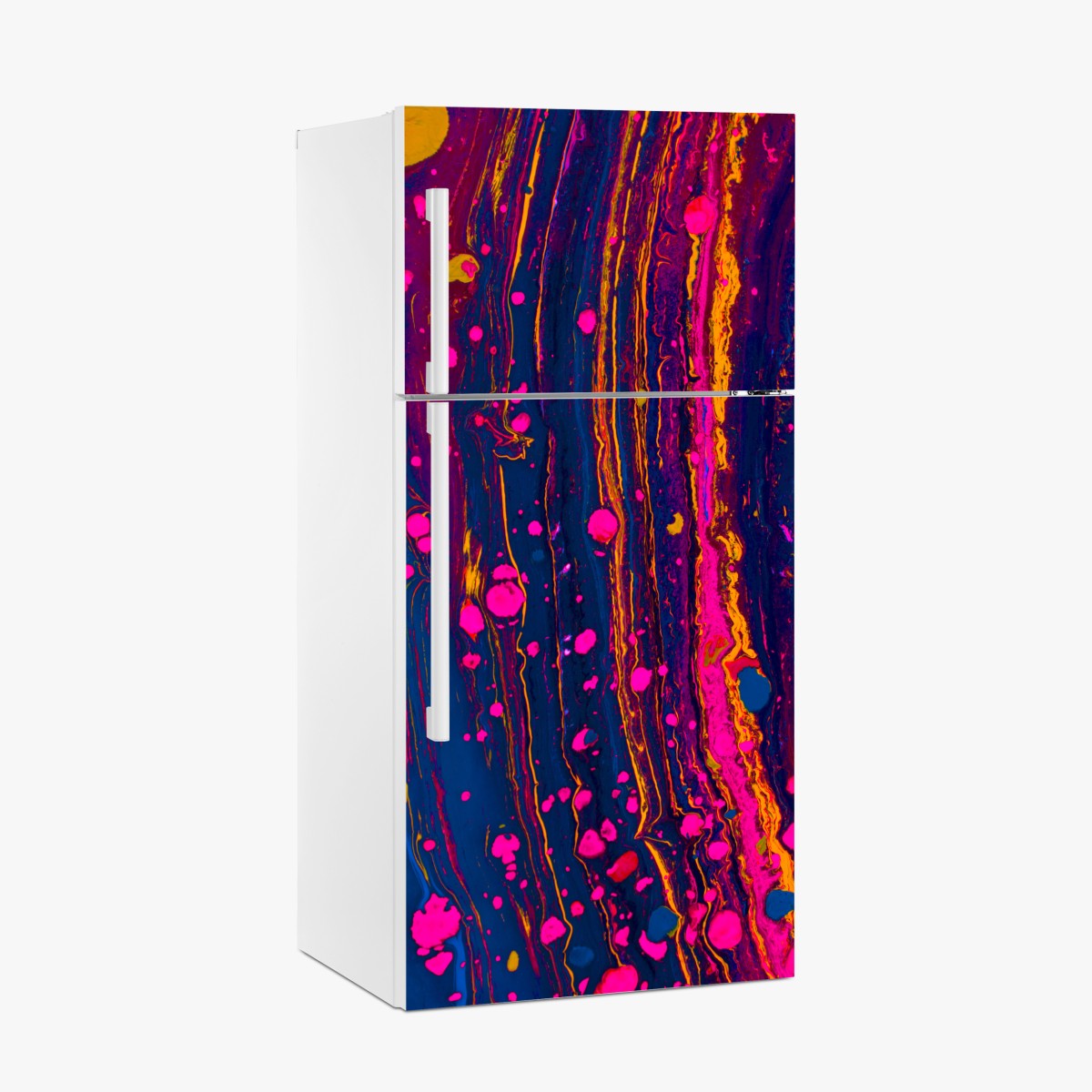 Fridge sticker neon marbled abstract wall art – Wallissimo®