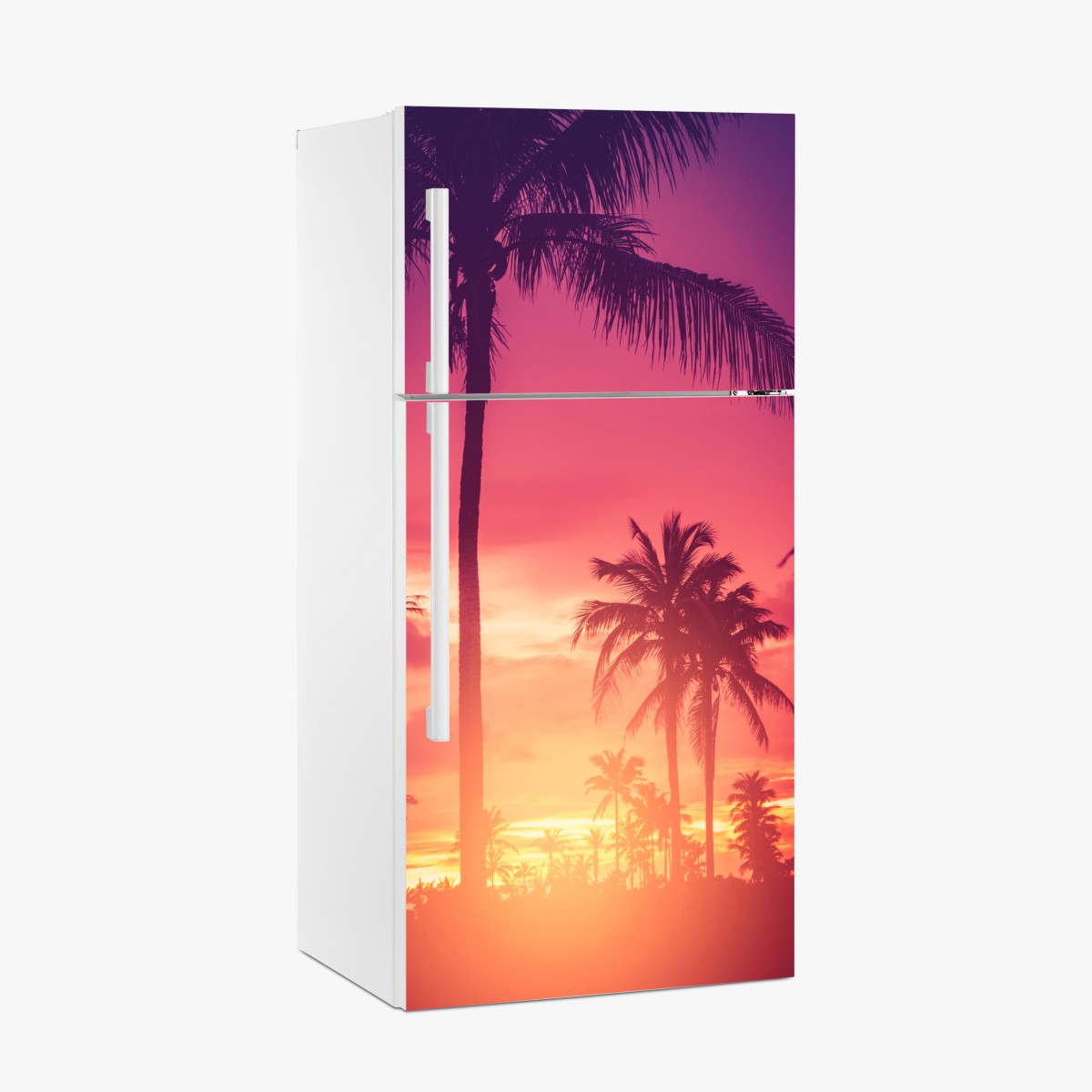 Fridge sticker tropical sunset palm silhouettes – Wallissimo®