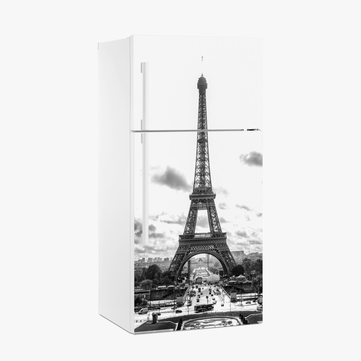 Fridge sticker Paris Eiffel Tower in monochrome – Wallissimo®