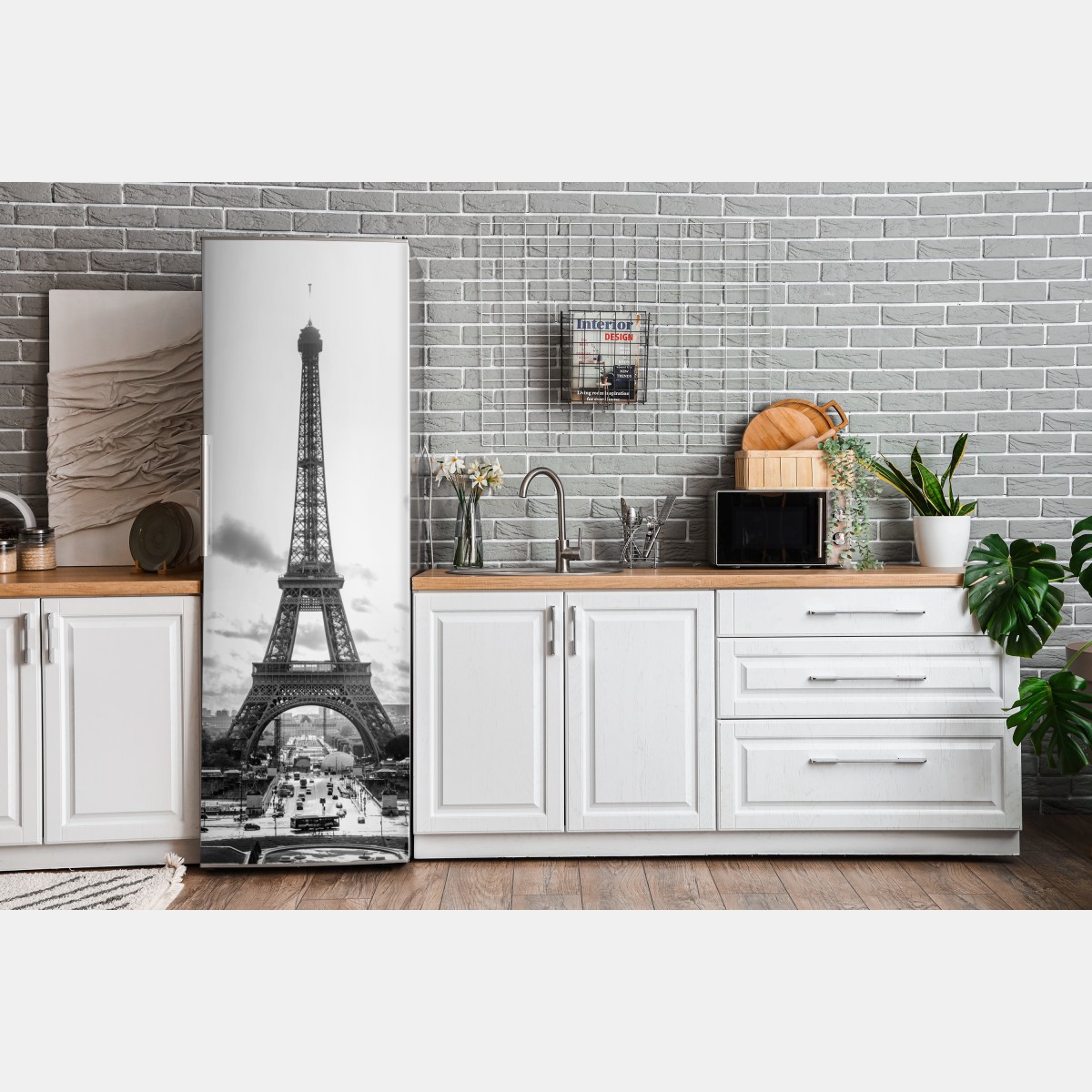 Naklejka na lodówkę Paryż Wieża Eiffla w monochromie – Wallissimo® Naklejka na lodówkę Paryż Wieża Eiffla w monochromie – Wallissimo®