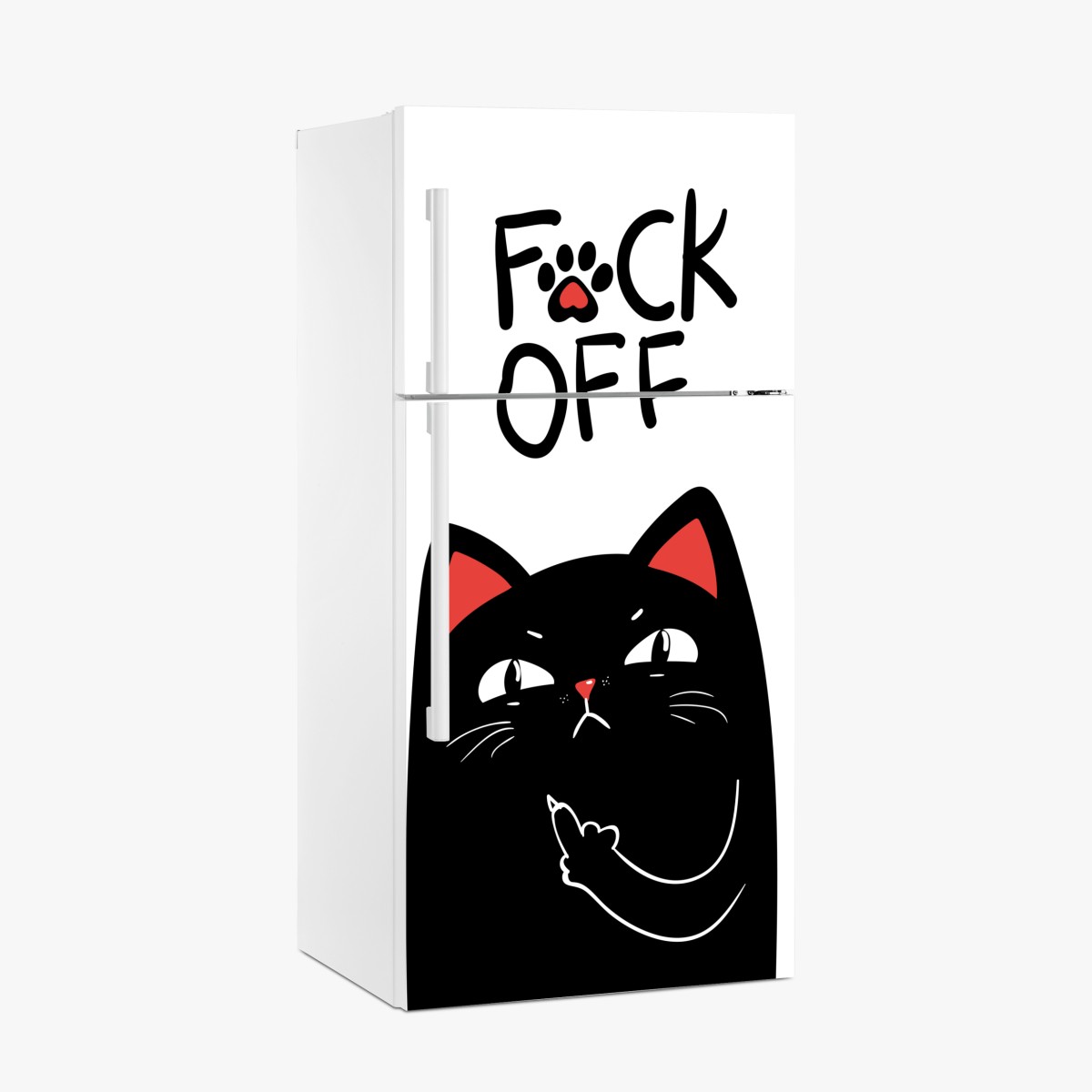 Fridge sticker sassy black cat with attitude – Wallissimo®