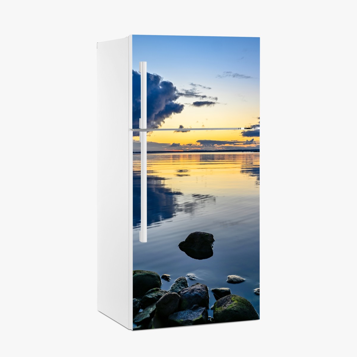 Fridge sticker serene coastal sunset reflection – Wallissimo®