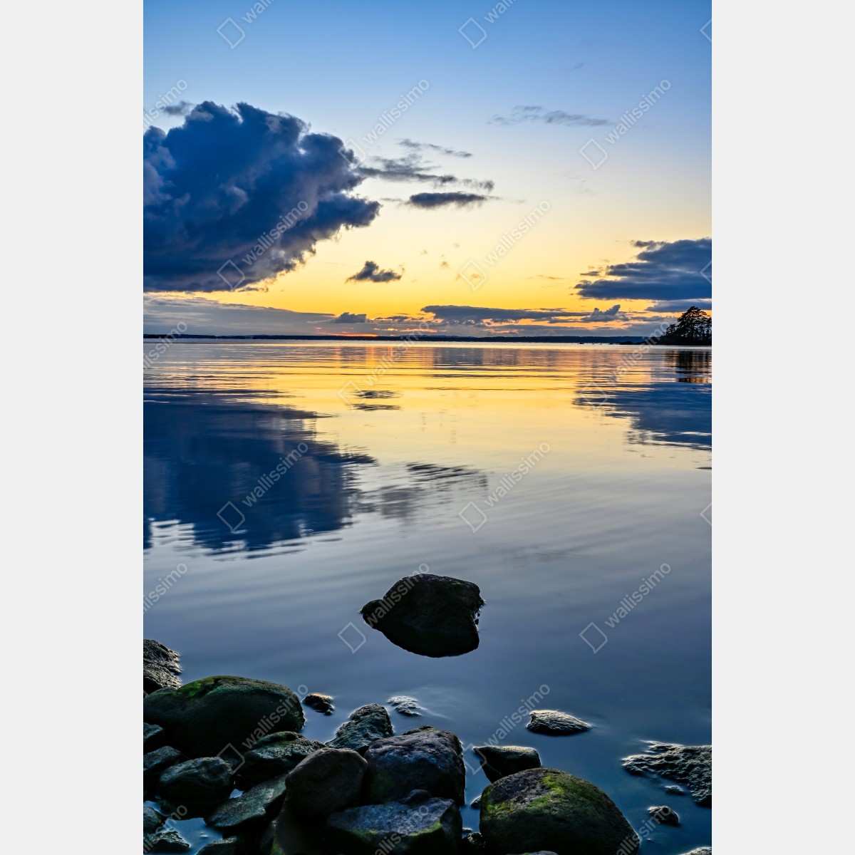 Naklejka na lodówkę spokojne nadmorskie odbicie zachodu słońca – Wallissimo® Naklejka na lodówkę spokojne nadmorskie odbicie zachodu słońca – Wallissimo®