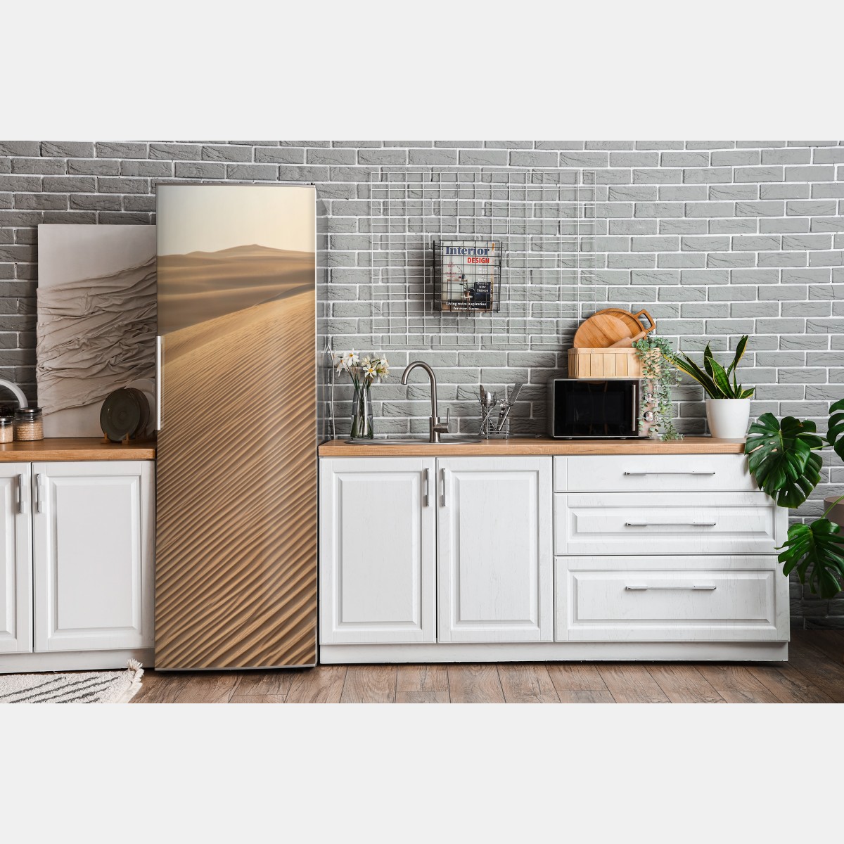 Naklejka na lodówkę złote wydmy minimalistyczny krajobraz – Wallissimo® Naklejka na lodówkę złote wydmy minimalistyczny krajobraz – Wallissimo®