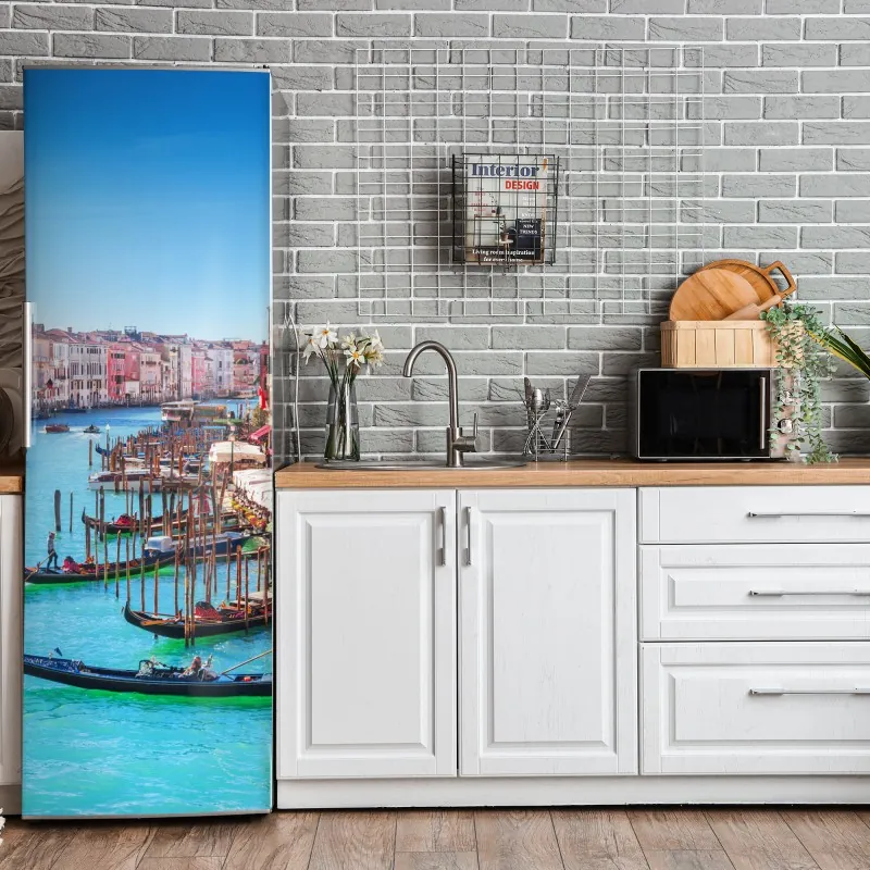 Naklejka na lodówkę spokojny wschód słońca nad brzegiem oceanu – Wallissimo®