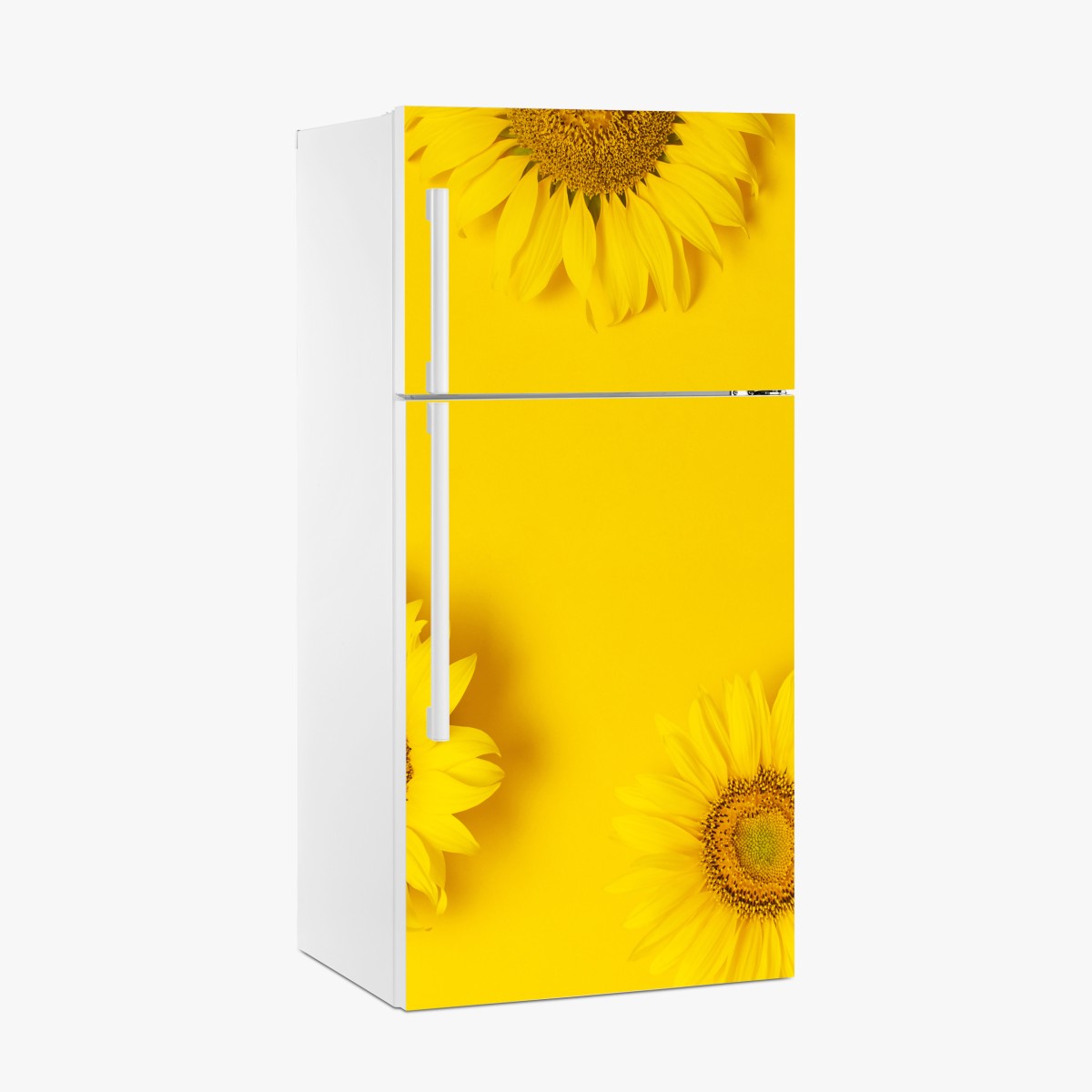 Fridge sticker sunflower trio on yellow background – Wallissimo®