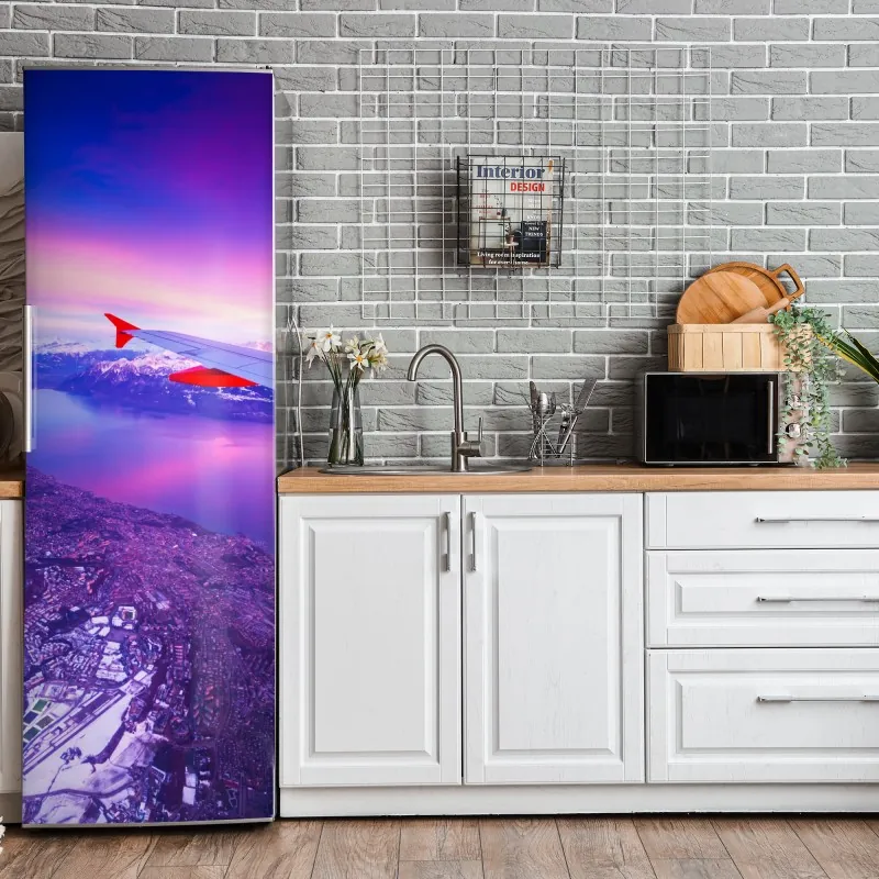 Naklejka na lodówkę eteryczna fioletowa abstrakcja marmurowa – Wallissimo®