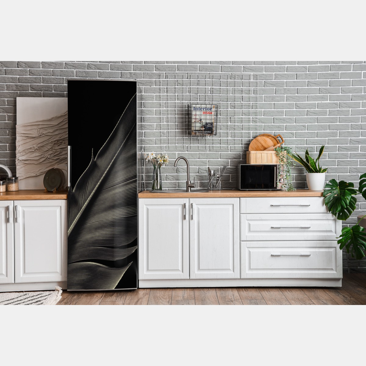 Naklejka na lodówkę delikatne pióro w makrofotografii – Wallissimo® Naklejka na lodówkę delikatne pióro w makrofotografii – Wallissimo®